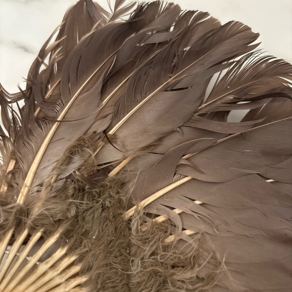 Antique handmade Feather Fan circa 1900s - Picture 11 of 12